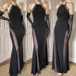Beautiful Morgan Co 90s black stretch evening dress UK 8