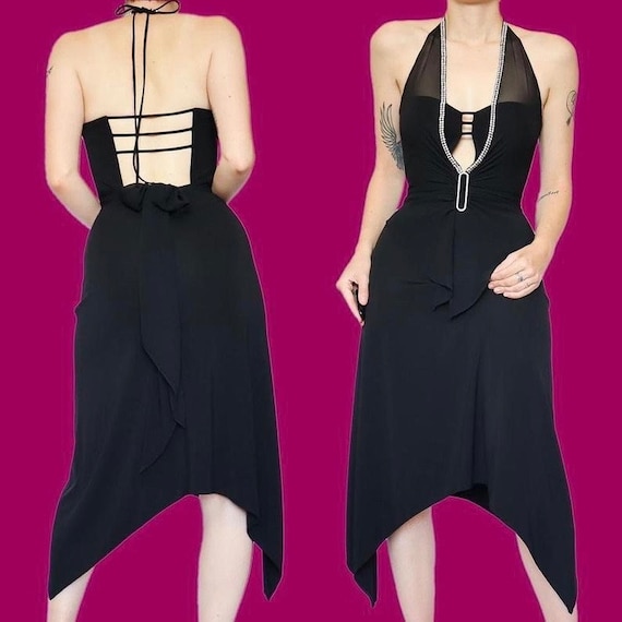 Vestido midi elastico con strass negro talla UK 10 US 6 EU 38 Etsy Mexico