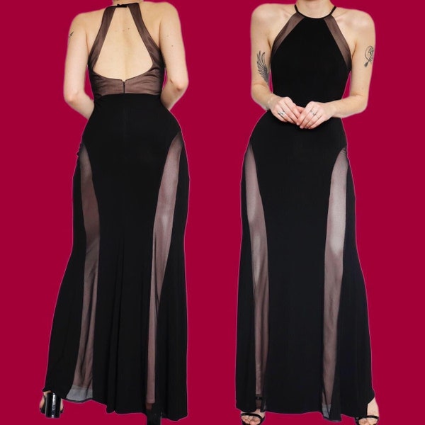 Beautiful black stretch evening dress UK 8 & UK 10