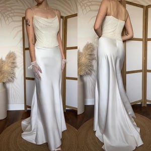 Mon Cheri vintage off white beaded wedding dress uk 12/us 8/eu 40