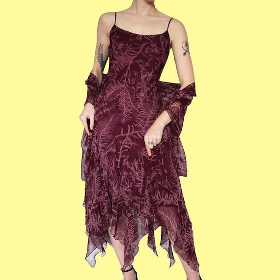 Vintage designer Gina Bacconi purple evening midi… - image 2