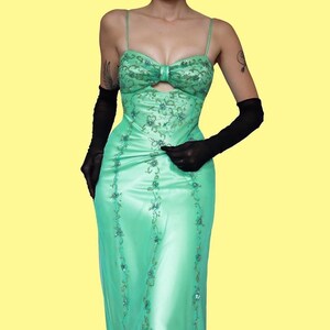 Bright Green VTG Dave & Johnny Beaded Evening Gown Prom Dress UK 8-10 -  Ball Gown, Formal Dress, Party, Homecoming Dress, Designer Vintage - Etsy