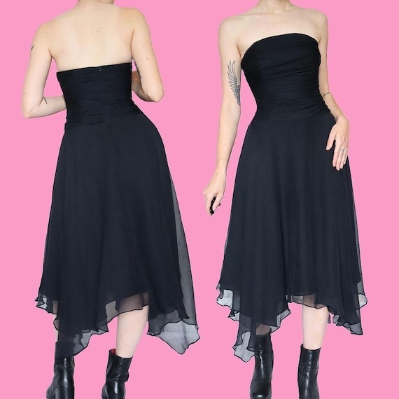 Black midi evening dresses uk sale