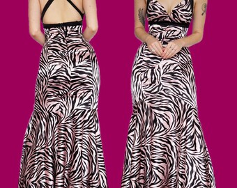 zebra prom dress
