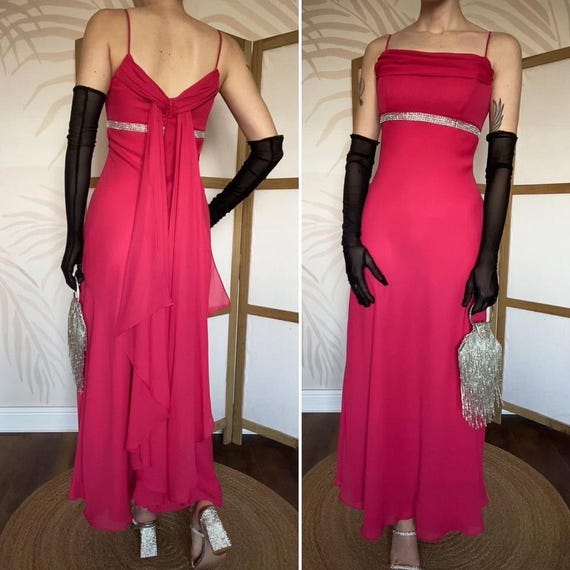 Beautiful Bright Pink Diamant Evening Dress UK 12 - Etsy