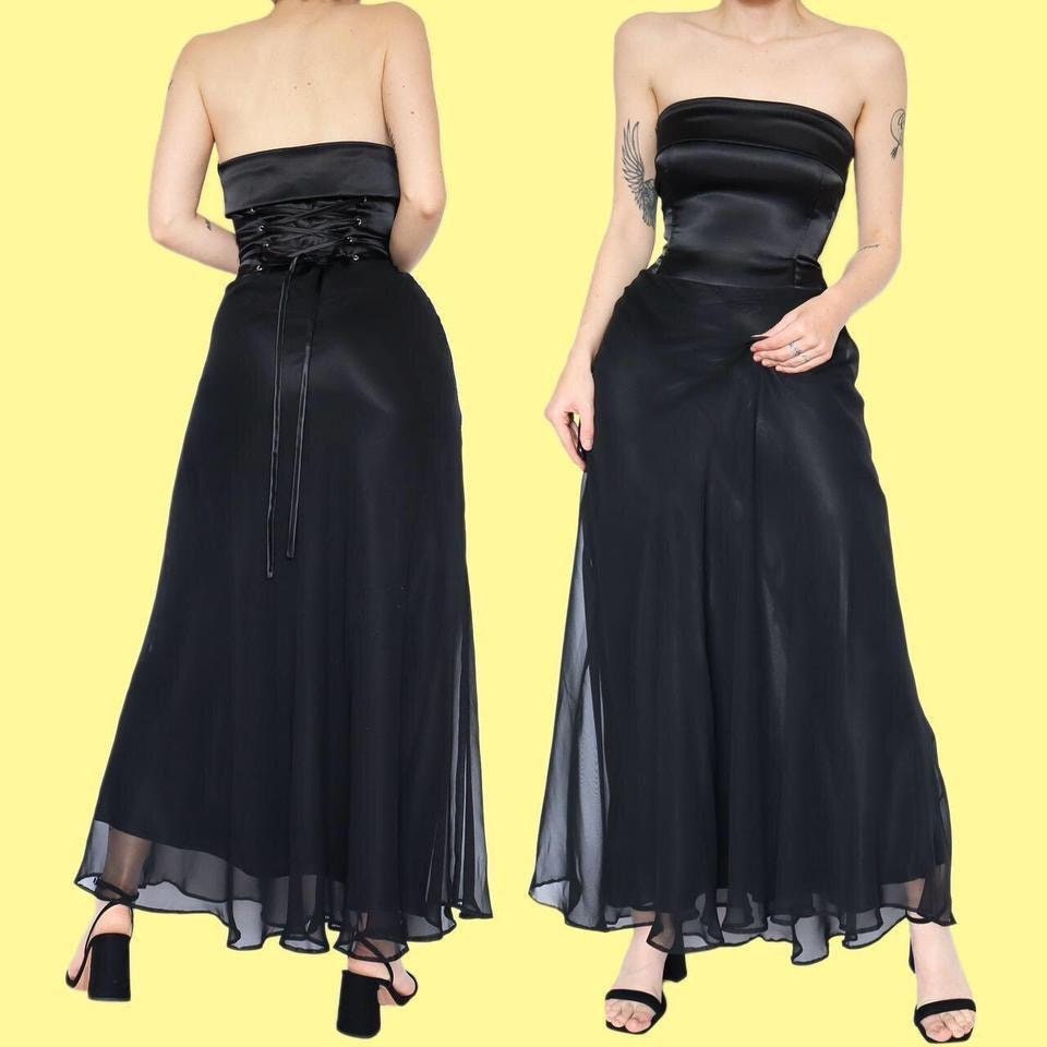 Black strapless corset dress -  México