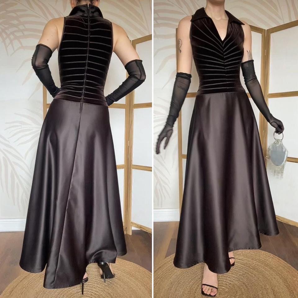 TADASHI SHOJI☆クレープ/レース素材 ロング丈ガウン 日本未入荷 ネイビー コードレース 七分袖ロングドレス｜TADASHI SHOJI