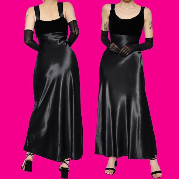 Charlotte Halton Black Silky Evening Dress | UK 12 & UK 16 | Elegant Formalwear