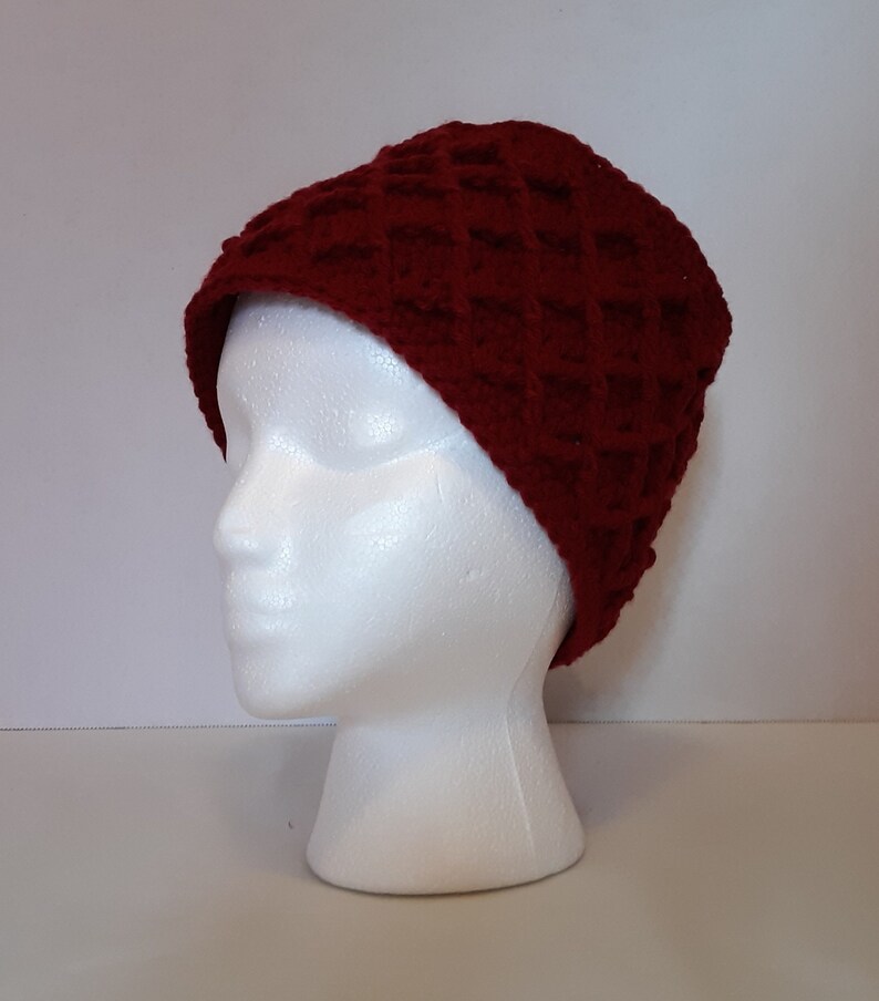 Burgundy Headband Ear Warmer Handmade Winter Hat Keep Ears Warm in Cold Weather Size Medium-Large Crocheted Hat