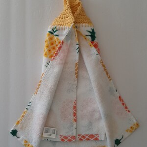 Pineapple Design Kitchen Towel With Crocheted Topper for - Etsy