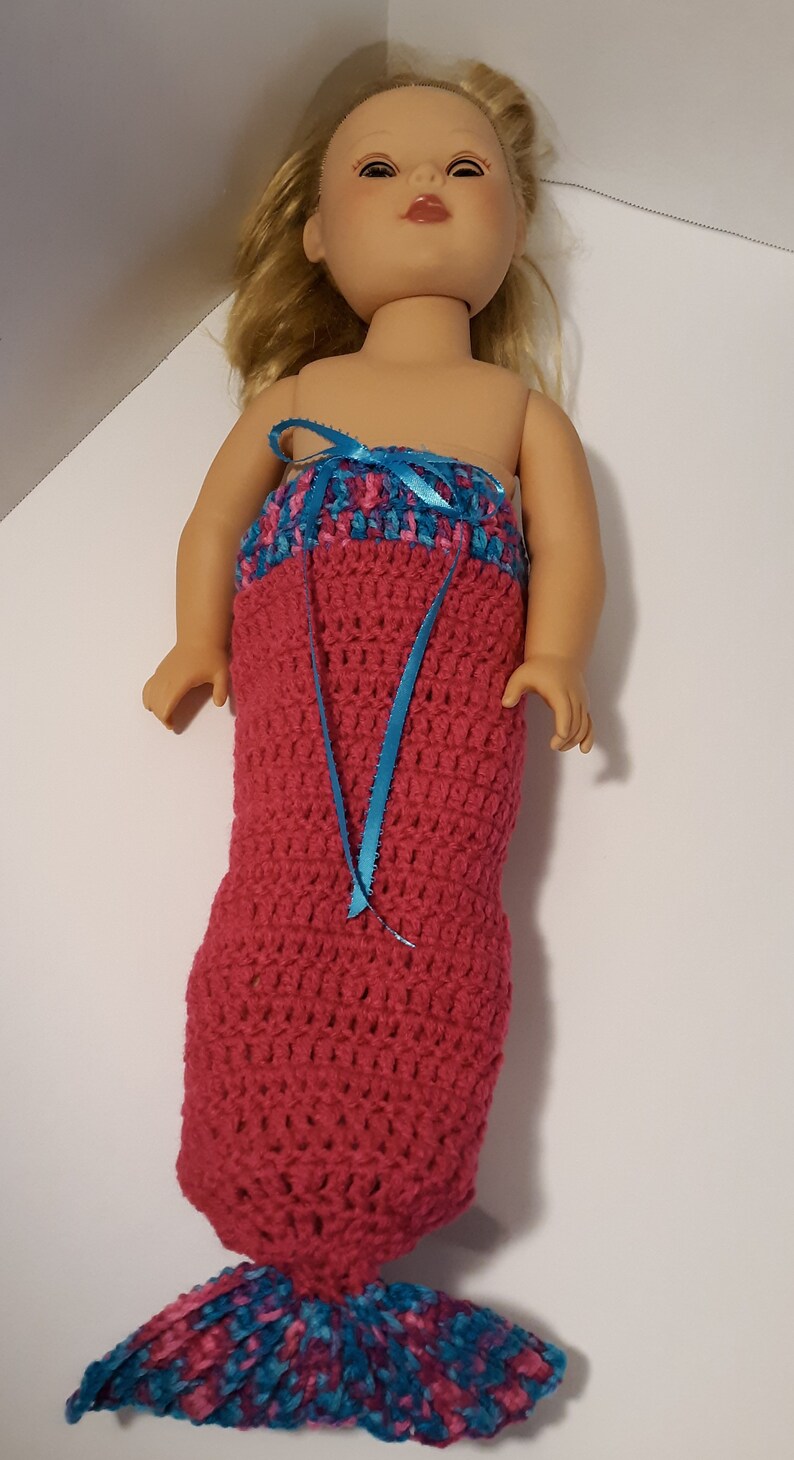 Crocheted Mermaid Tail Doll Bedding 18 Inch Doll Mermaid Etsy