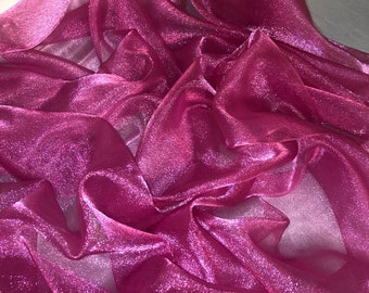 1 MTR LILAC SPARKLING CRYSTAL ORGANZA VOILE,DECORATION,DRAPE FABRIC 45” WIDE