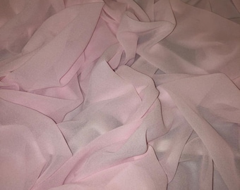 1 MTR BABY PINK GEORGETTE BRIDAL DRESS CHIFFON FABRIC...58/" WIDE