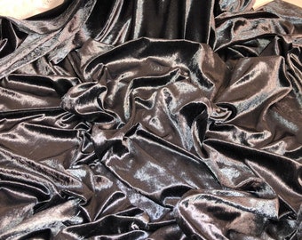 Premium Shiny Velour Fabric Grey 147cm
