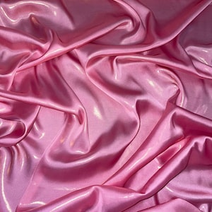 1 meter rose pink/gold soft shimmer on satin fabric 58” wide