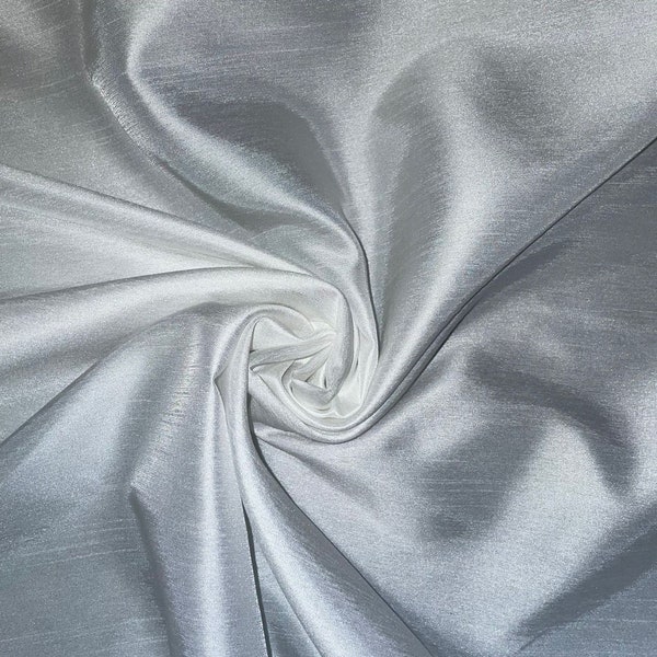 1 meter ivory polyester raw silk satin back fabric 58” wide