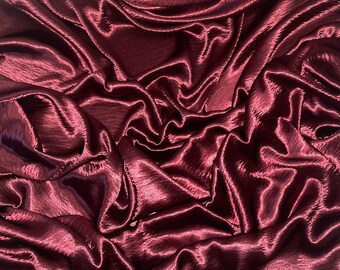 1 meter maroon soft crinkle satin dress/decoration fabric 58” wide
