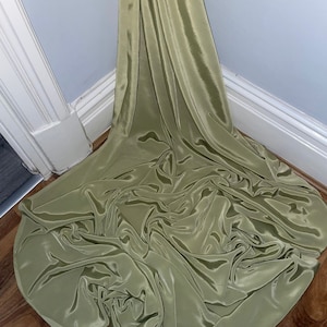 1 meter sage green luxury silky soft crepe de chine lining fabric 45” wide