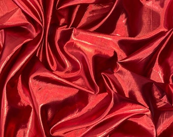 1 meter red shiny metallic double sided foil lame fabric 58” wide