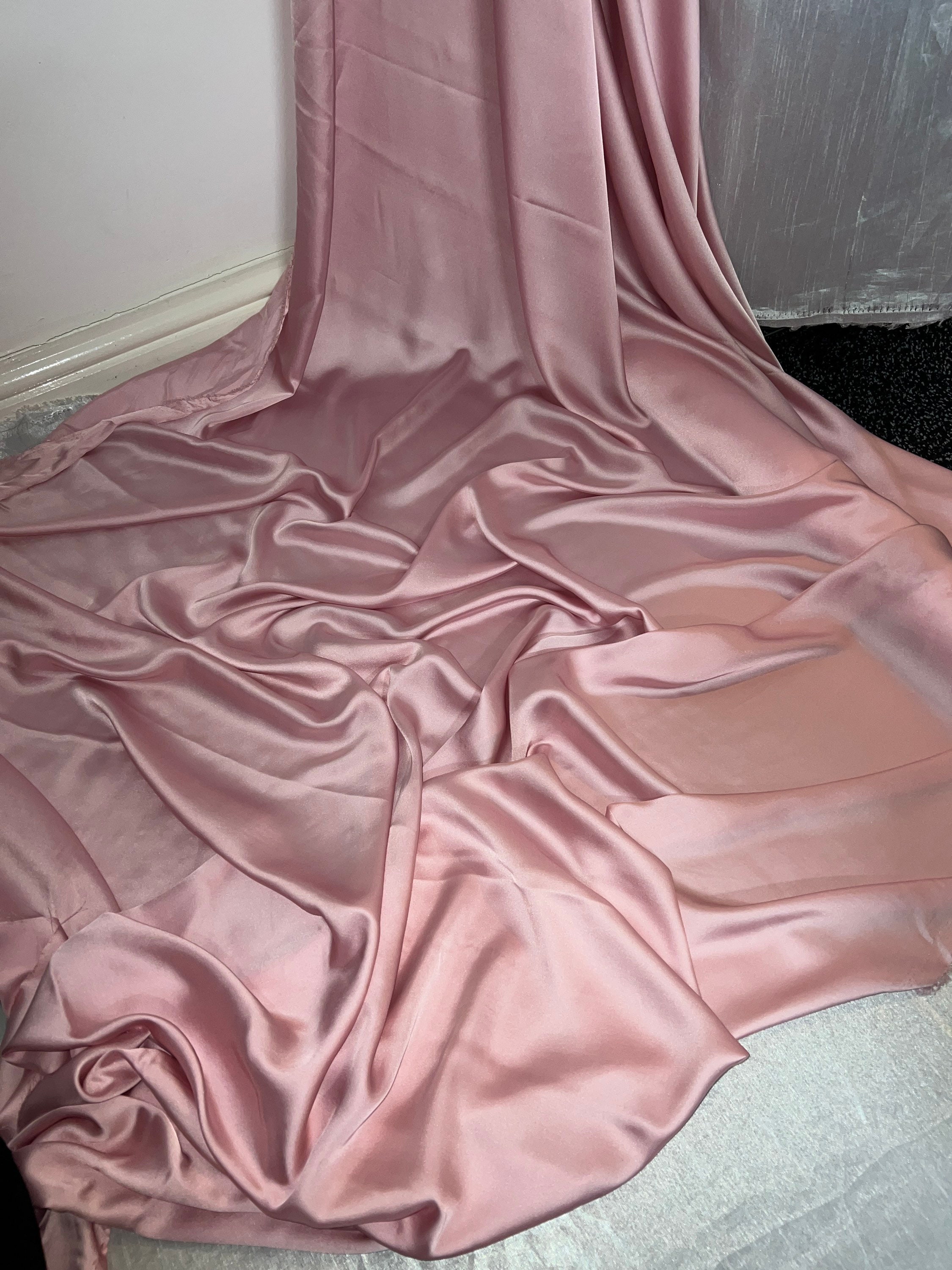 Baby Pink Charmeuse Silk Fabric main image 1