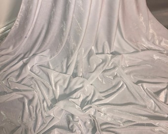 1 meter white velvet/velour fabric 58” wide
