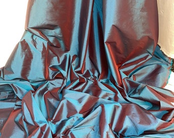1 meter two tone turqoise/red smooth crisp taffeta bridal wear,curtains, drapes, and upholstery fabric 58” wide