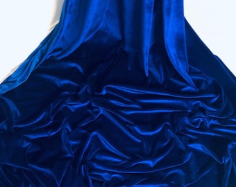 1 meter royal blue luxury velvet/velour fabric 58” wide