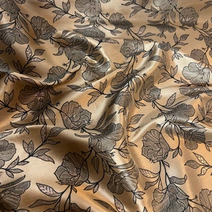 1 meter gold floral soft brocade fabric 58” wide