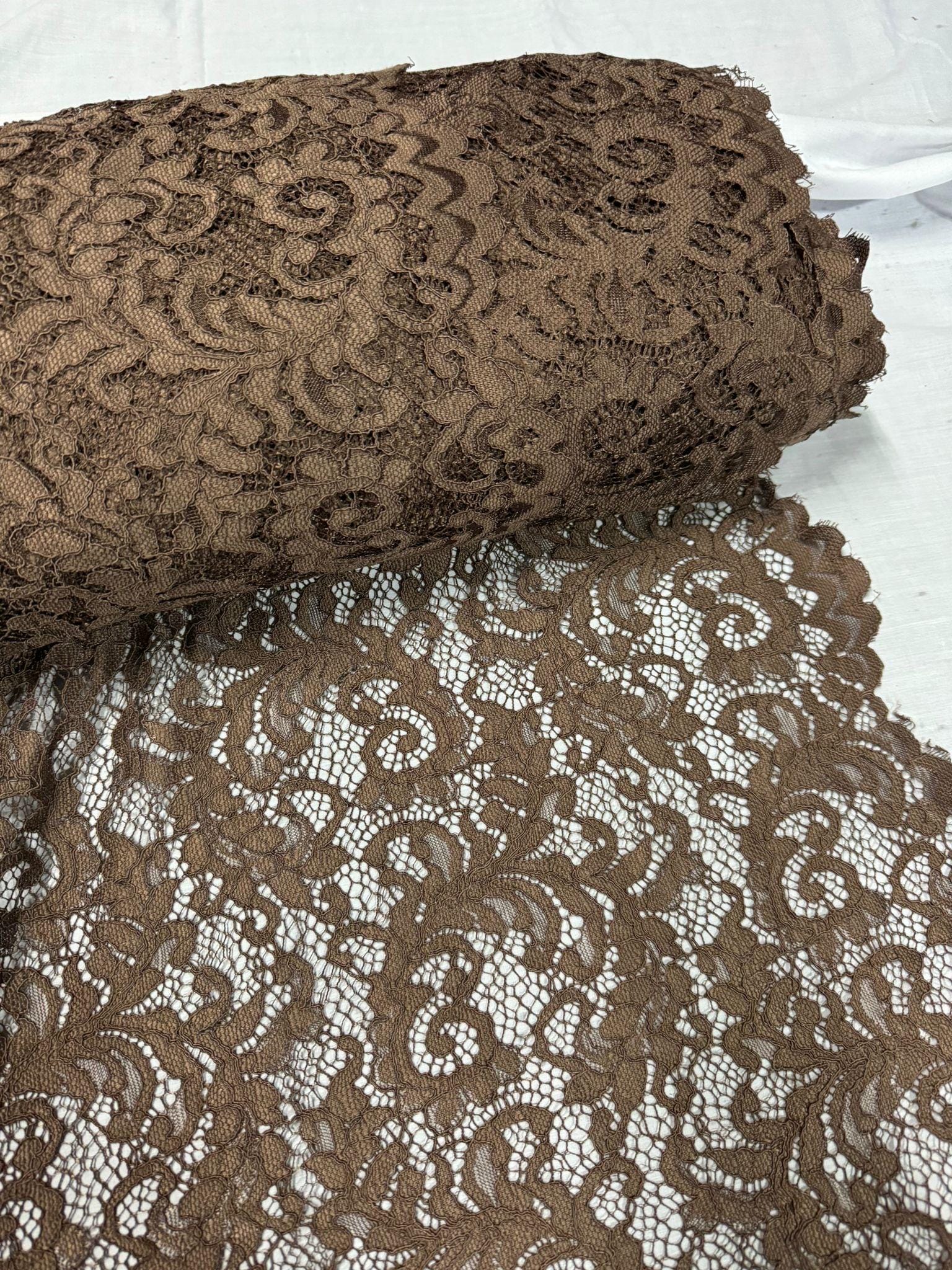 1 Meter Brown Floral Guipure Cord Lace Fabric 58” Wide - Etsy