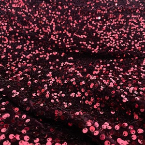 Tecido de veludo elástico com lantejoulas pesadas brilhantes de luxo marrom de 1 metro, 58” de largura