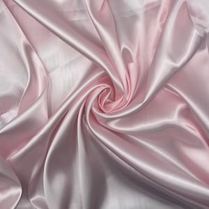 1 Meter baby pink Plain Soft Shiny Budget Satin costume Craft Dress Fabric 58” Wide