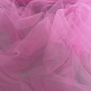 1 meter rose pink soft tulle decoration bridal wedding dress fabric 58” wide