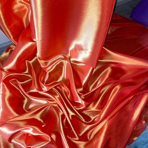1 meter two tone orange premium crisp feel taffeta bridal fabric 58” wide