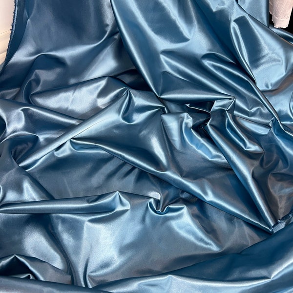 1 meter metallic blue luxury acetate satin bridal dresses,drape fabric 45” wide