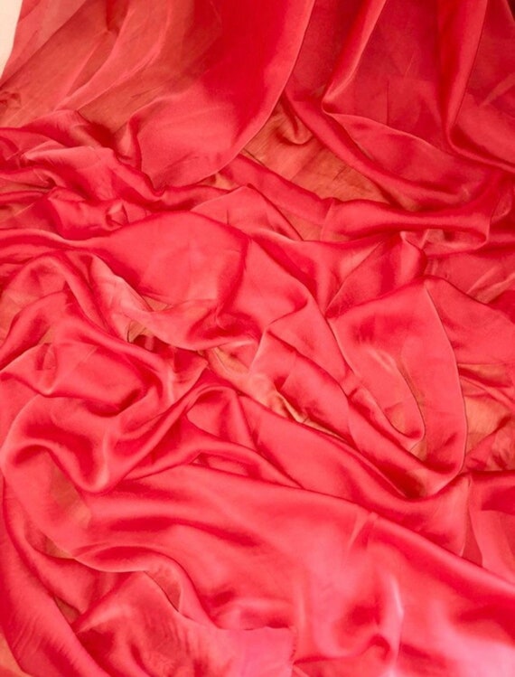 Tea Berry Cationic Chiffon Fabric, Bridal Dress Sheer  58 Wide
