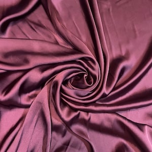1 meter burgundy silky soft charmeuse satin fabric 58” wide