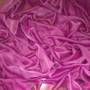 Tela de gasa para vestido de novia, transparente, catiónica, de gran calidad, suave, color rosa, 1 metro, 58&quot; de ancho