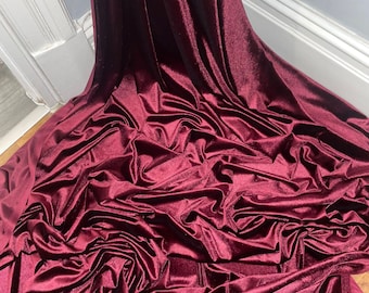 1 mètre de tissu velours doux bordeaux bordeaux/velours de 58 po. de large