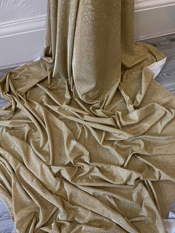 1 Meter Gold Sparkly Glitter Moonlight Dress/party/drape Fabric 58 Wide -  Etsy