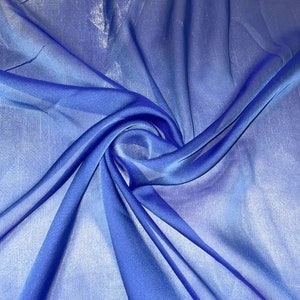 1 meter elegant bluey purple soft great quality cationic sheer bridal dress chiffon fabric 58” wide