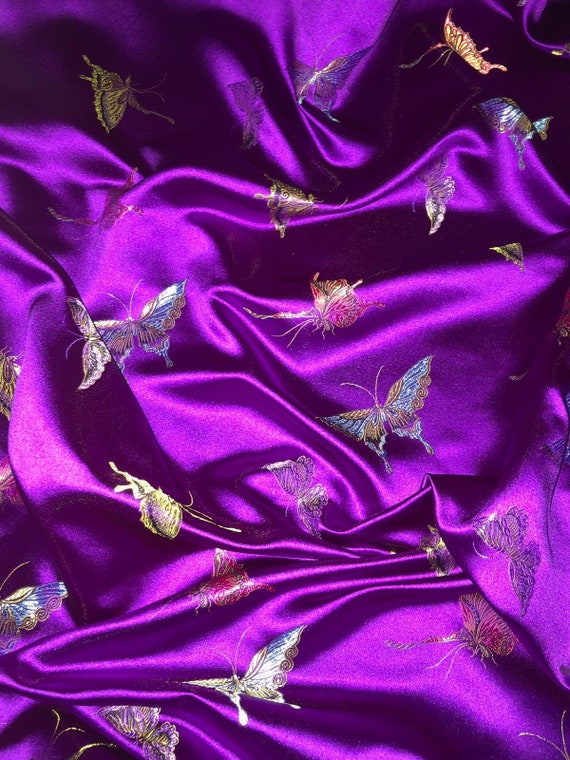 114cm 3 mtr lilac floral jacquard dress fabric..45” wide
