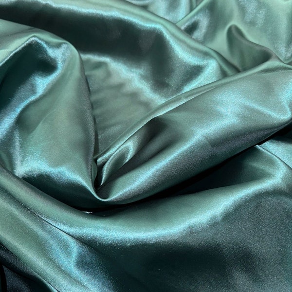 1 Meter bottle green Plain Soft Shiny Budget Satin costume Craft Dress Fabric 58” Wide