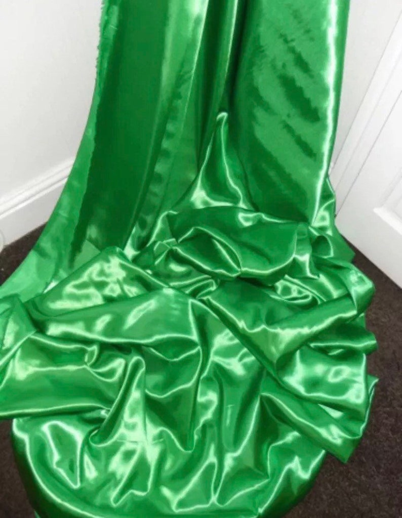 Emrald green bridal,dress,decoration crepe back satin fabric..58\u201d wide Sold by the mtr