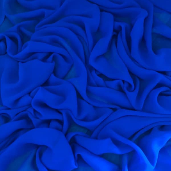 1 meter elegant royal blue chiffon soft dress fabric floaty light weight 45” wide