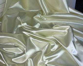 1 meter pale yellow luxury acetate satin bridal dresses,drape fabric 45” wide