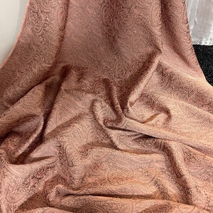 1 meter peach paisley soft brocade fabric 58” wide