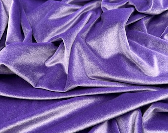 1 meter lilac luxury velour stretch fabric 58” wide