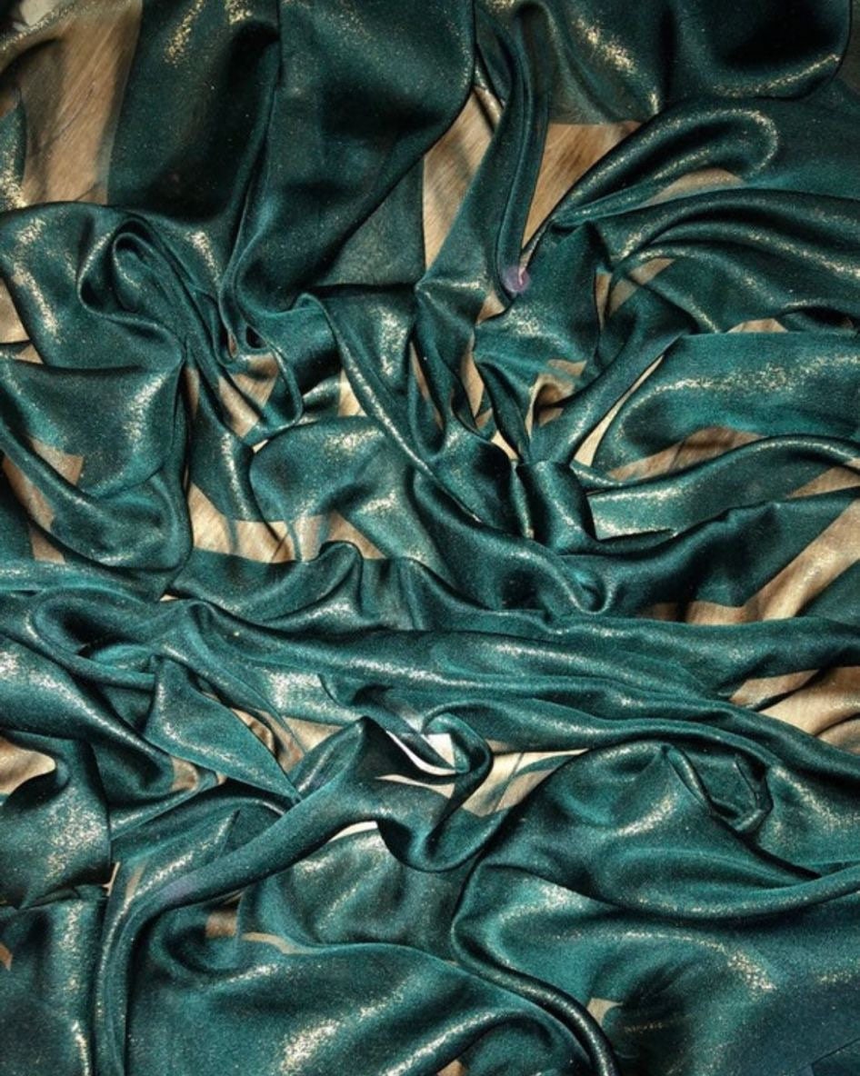 1 Meter Bottle Green/gold Soft Shimmer Sheer Chiffon Fabric 1 Meter Bottle Green/gold Soft Shimmer Sheer Chiffon Fabric