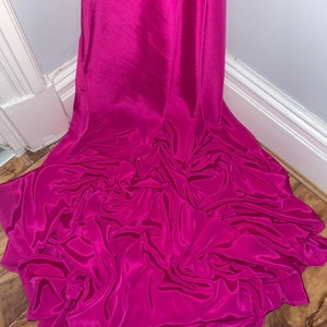 1 meter hot pink luxury silky soft crepe de chine lining fabric 45” wide