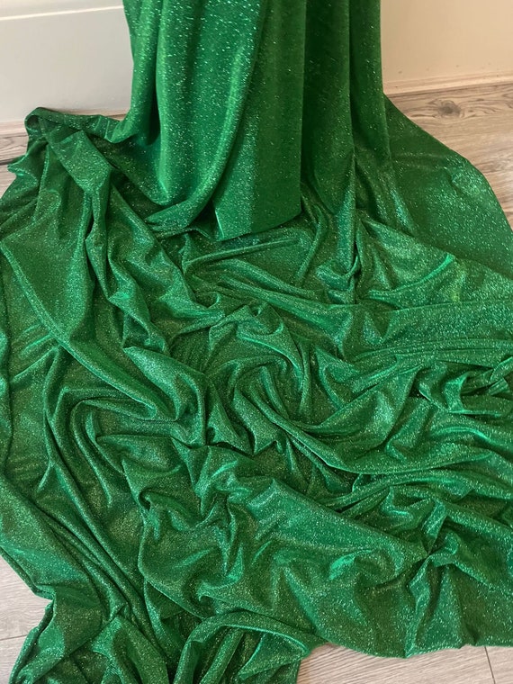 emerald green fabric for dress Emerald green elastic satin fabric